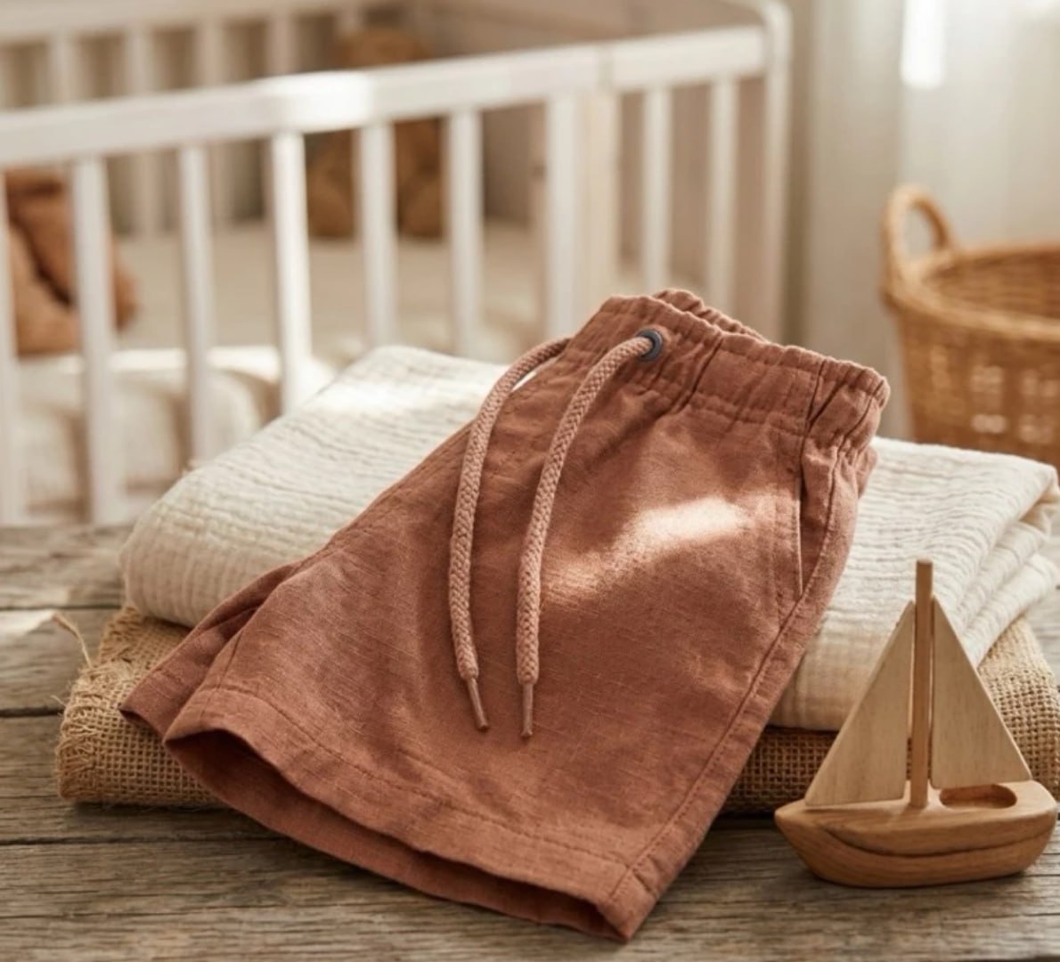 🩳 Shorts de Linho Infantil (várias cores)