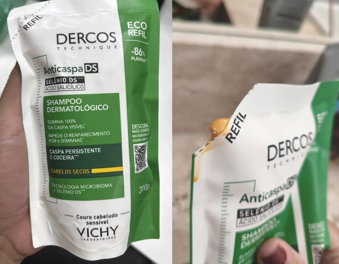 ✅ Vichy Dercos Shampoo Anticaspa DS - Cabelos Secos Refil 200g