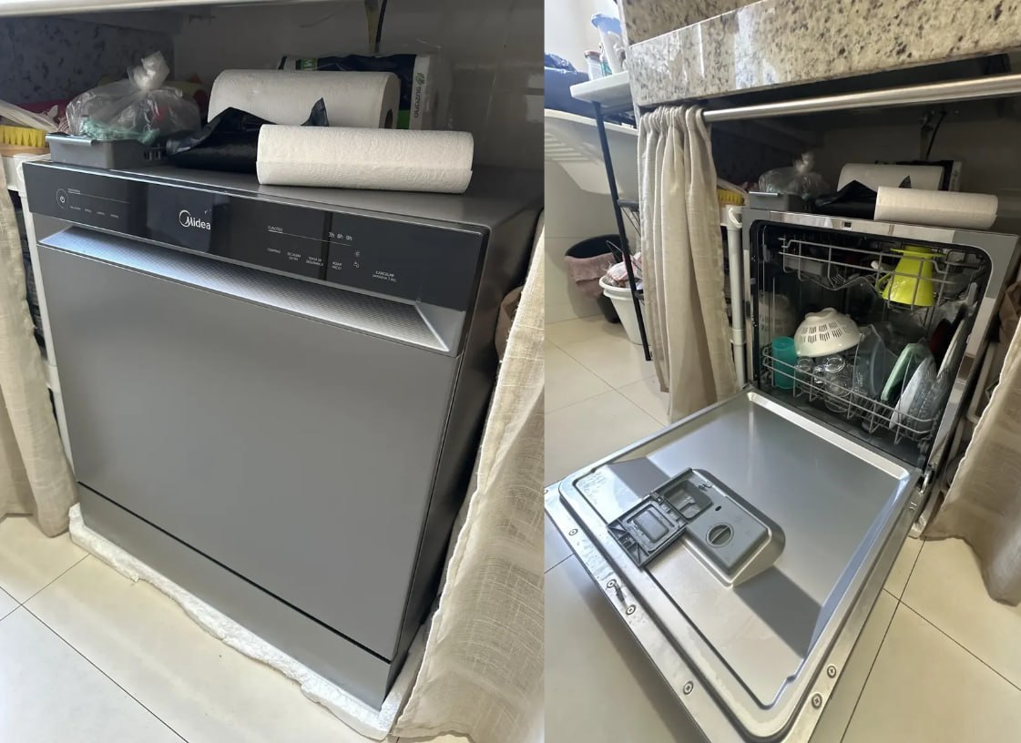 💧 Lava Louças 8 Serviços Cinza Touch Plus Midea - 127v