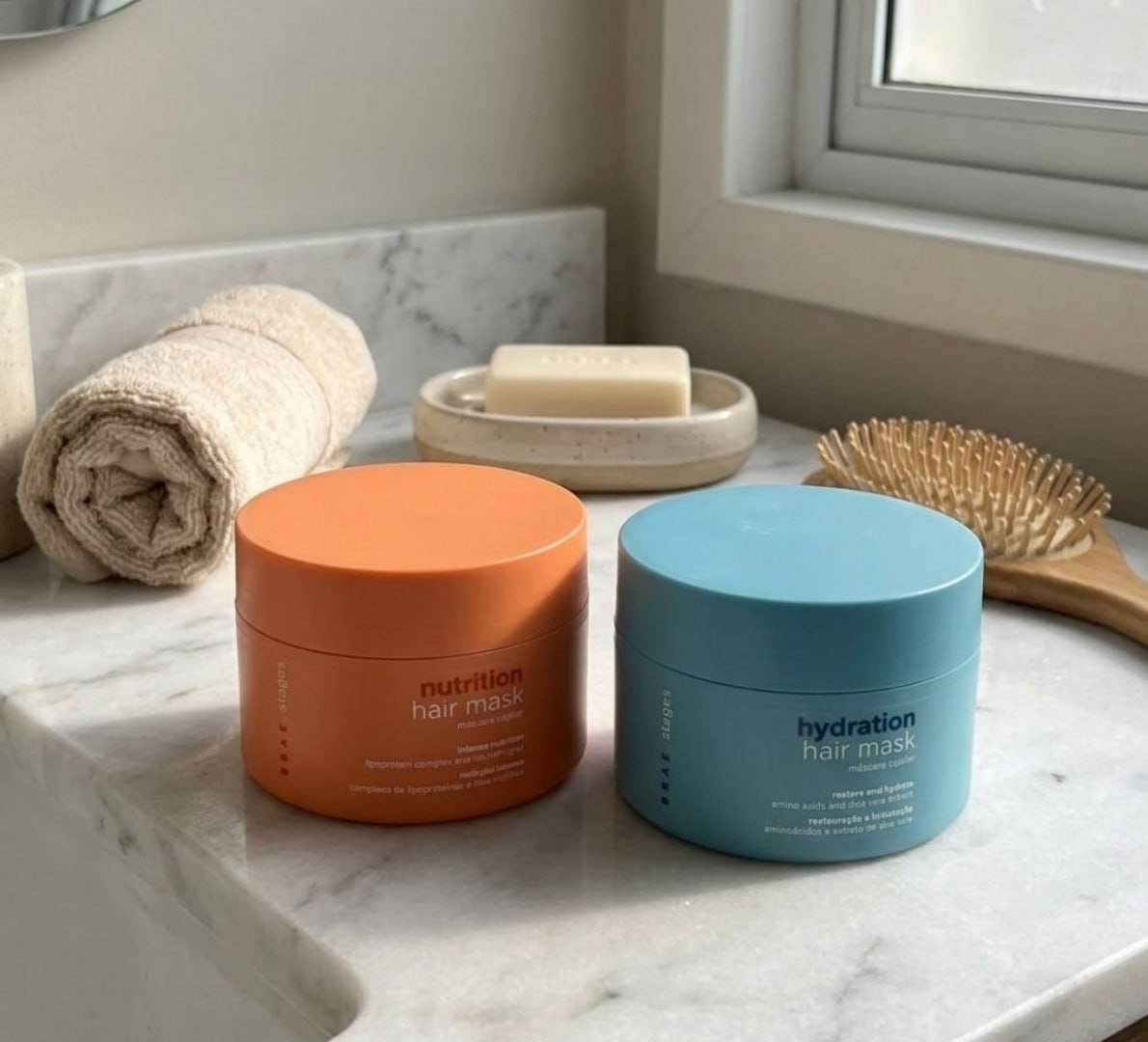 🧴 Máscaras Nutrição + Hidratação Stages - Braé