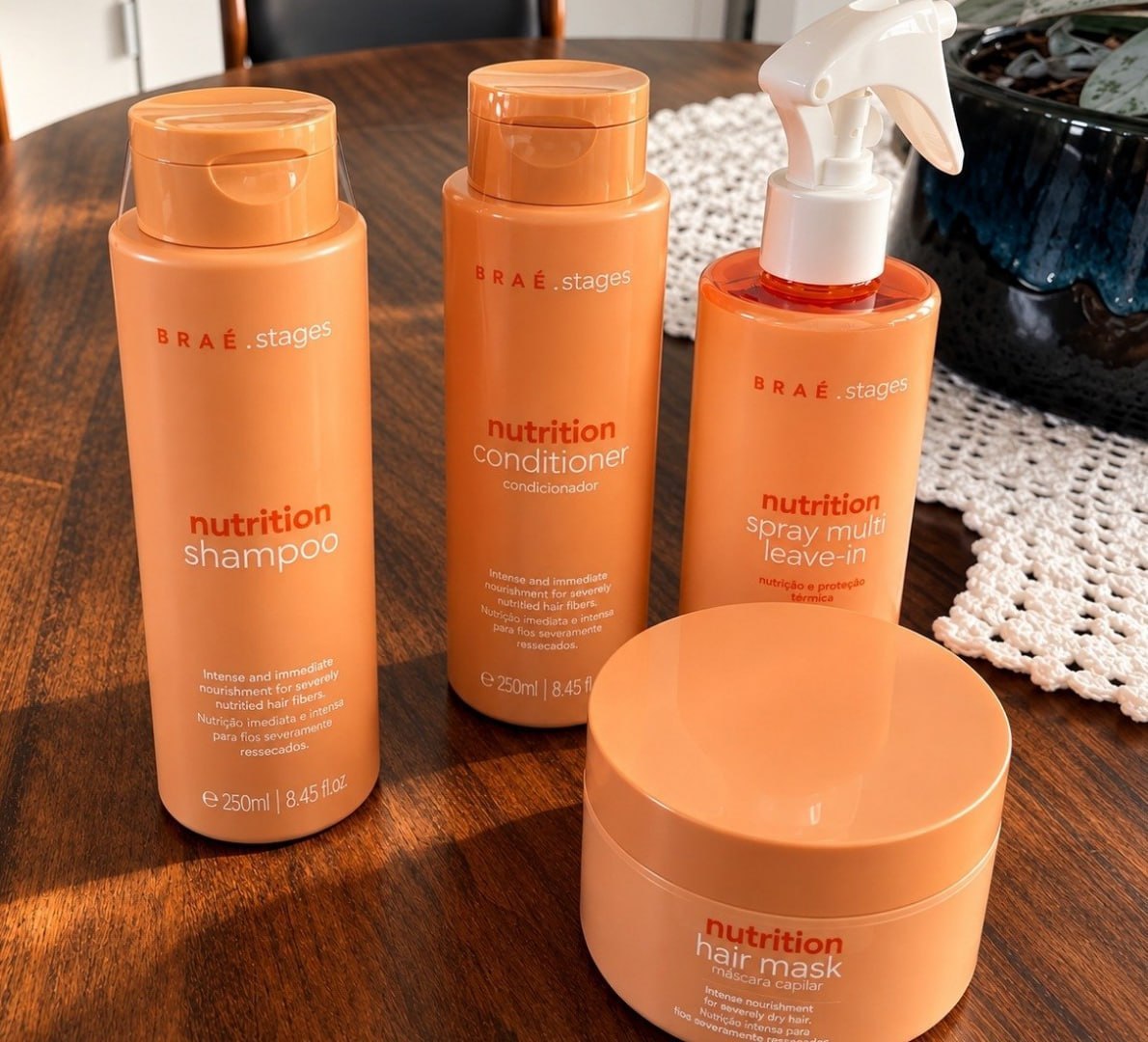 🧴 Stages Nutrition Sh + Cd + Máscara + Leave-in Braé