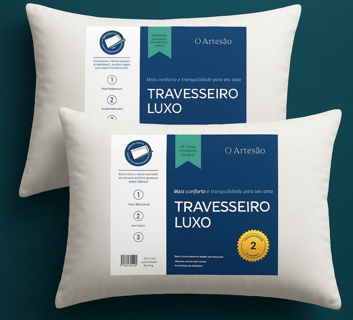 🛌 Kit 2 Travesseiro Antialérgico 50x70