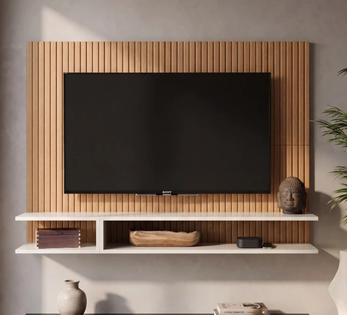 ✅ Painel Pra Tv 50 Polegadas Decoração Com Prateleira e Nicho