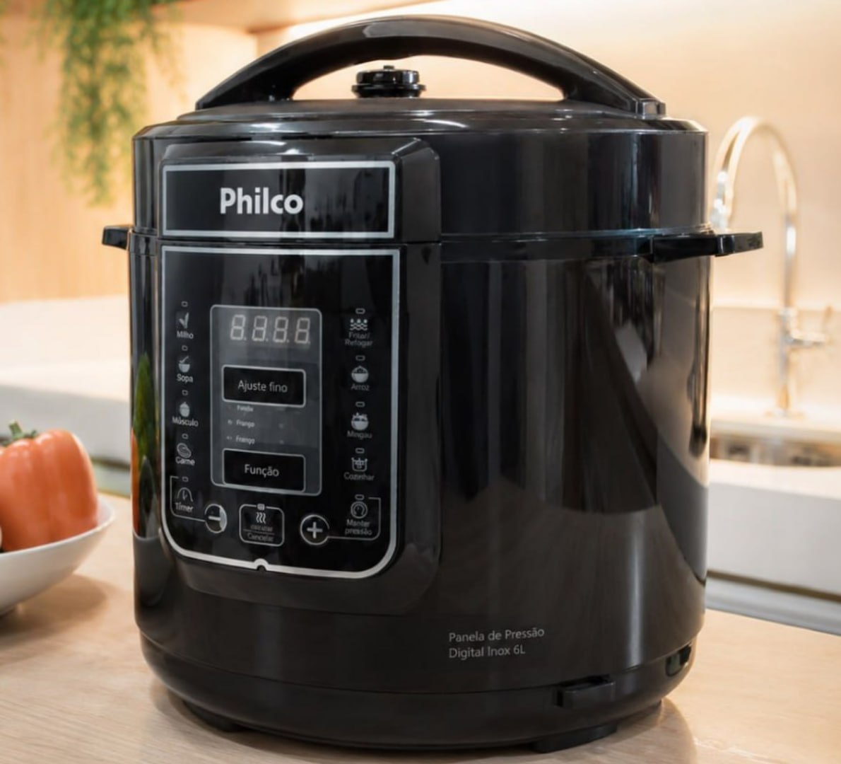 š„ Philco Panela de PressĆ£o, Digital Inox 6L