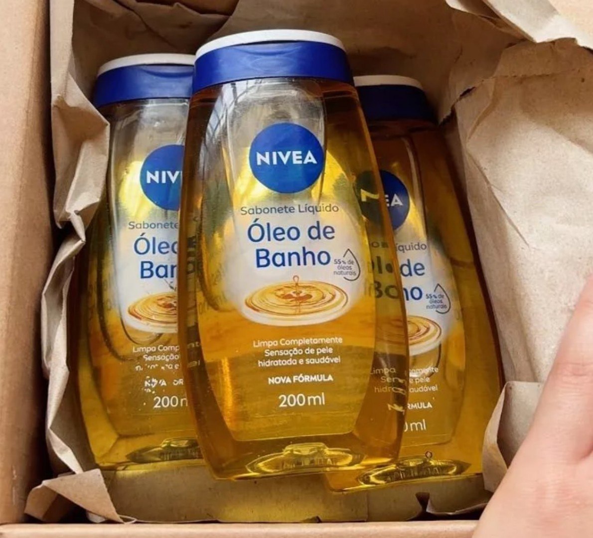 🫧 Sabonete Nivea Líquido Óleo de Banho 200ml - 3 unidades