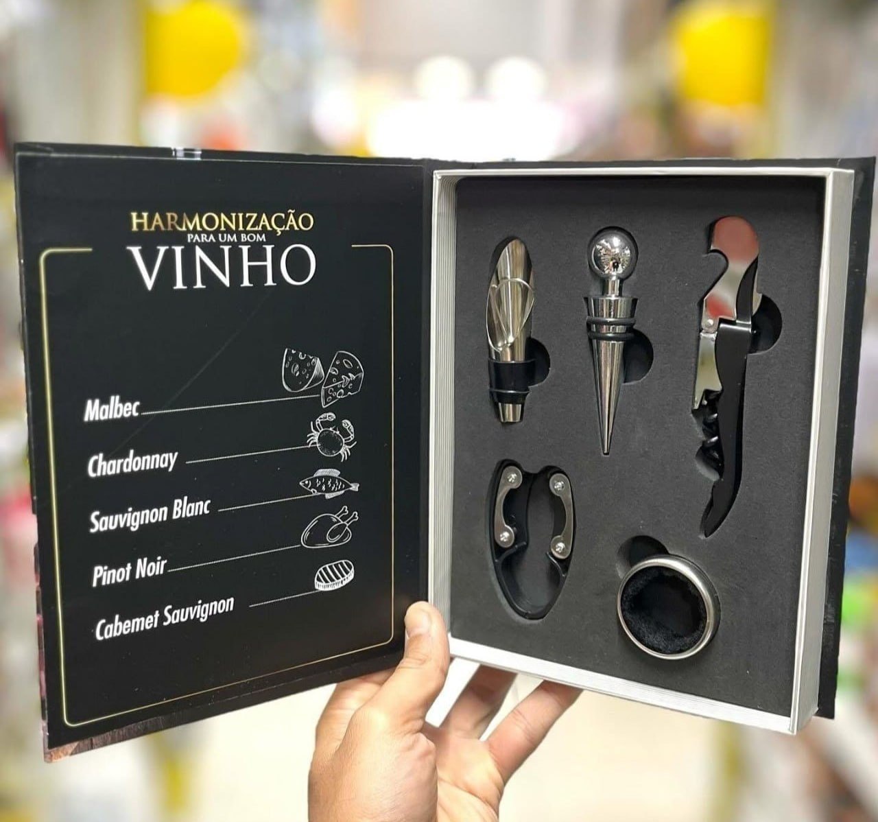 ✅ Kit Vinho 5 Peças Uny Gift