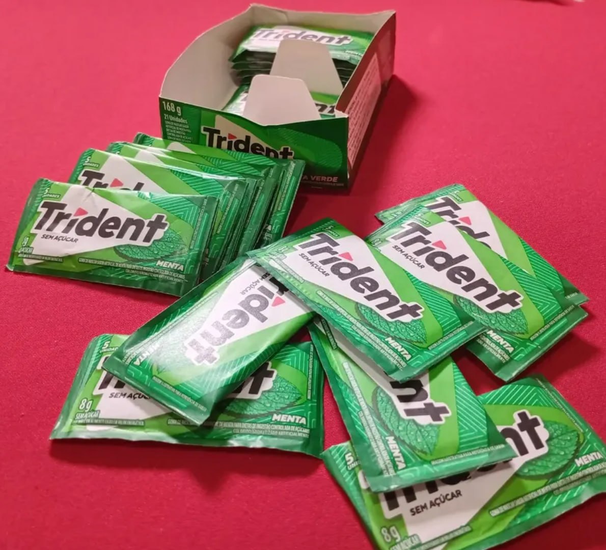 🍬 Chiclete Trident Menta Sem Açúcar - Caixa com 21 unidades