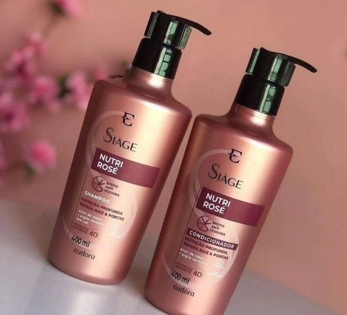 š§“ Eudora Kit SiĆ ge Nutri Rose: Shampoo 400ml + Condicionador 400ml