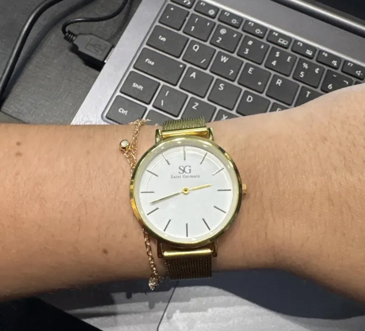 ⌚️ Relógio Dourado Chelsea Gold 32mm Saint Germain