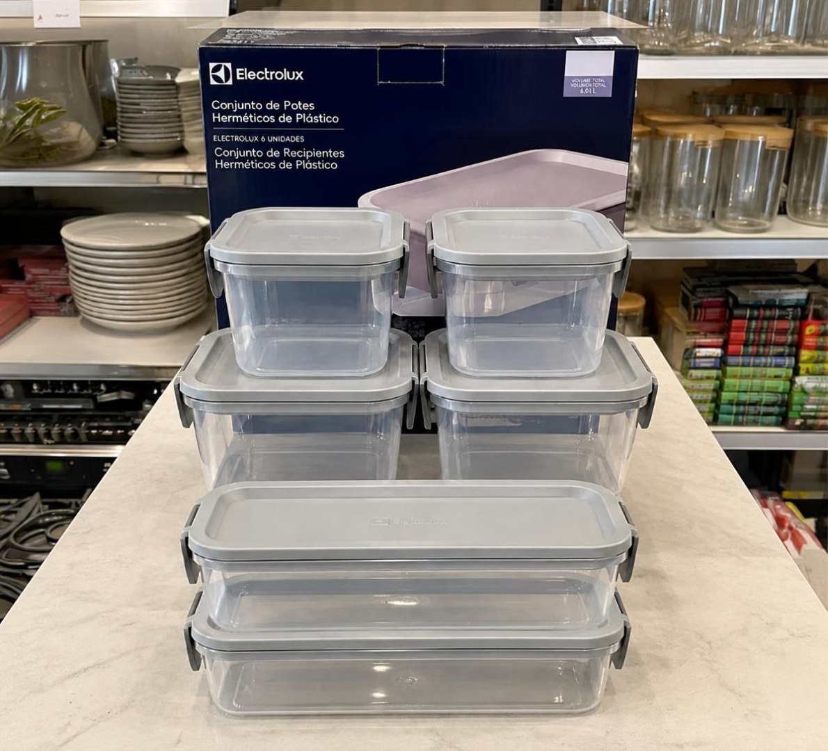 ✅ Kit 6 Potes Herméticos De Plástico Electrolux