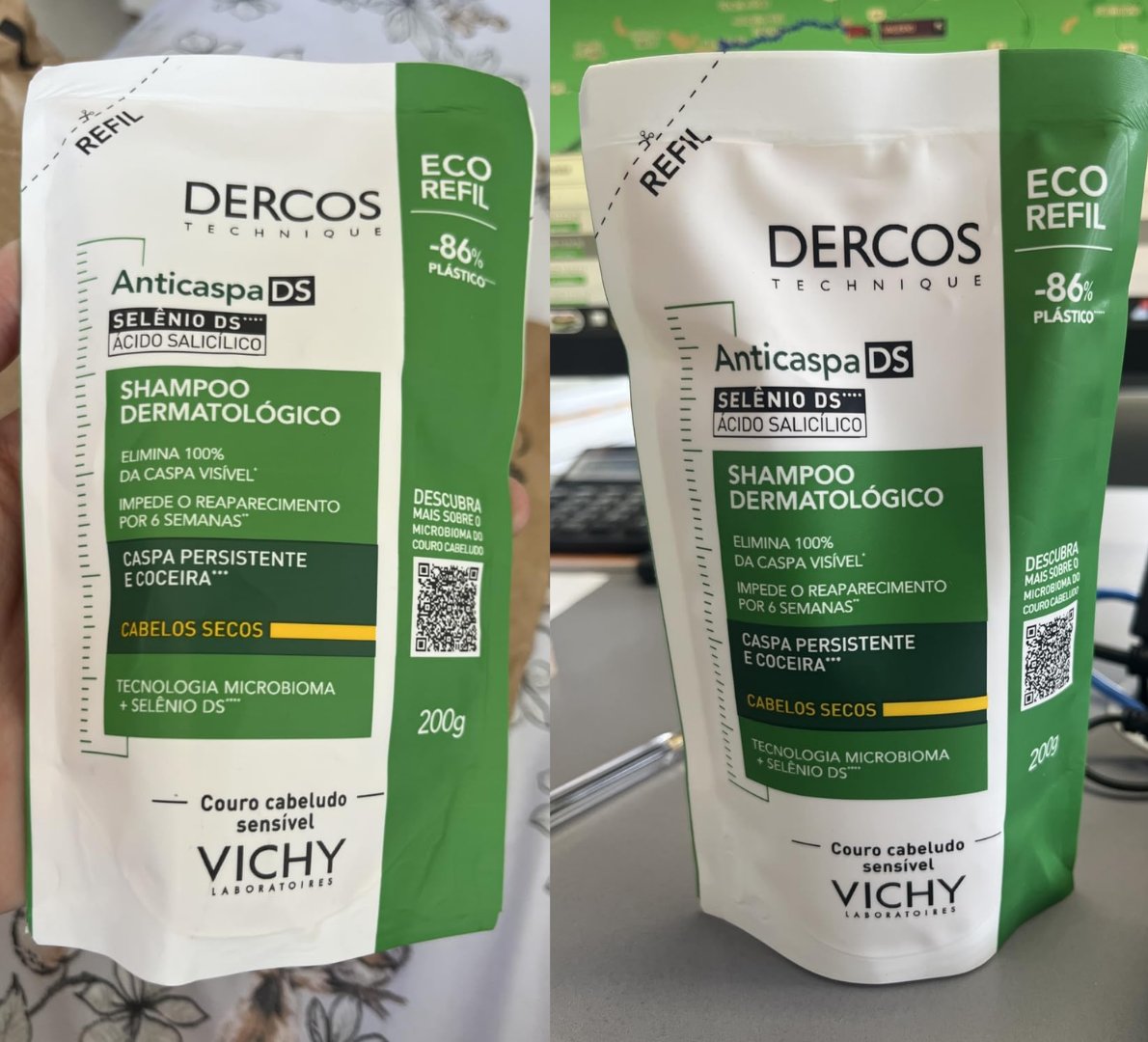 ✅ Refil Vichy Dercos Shampoo Anticaspa DS Cabelos Secos 200g
