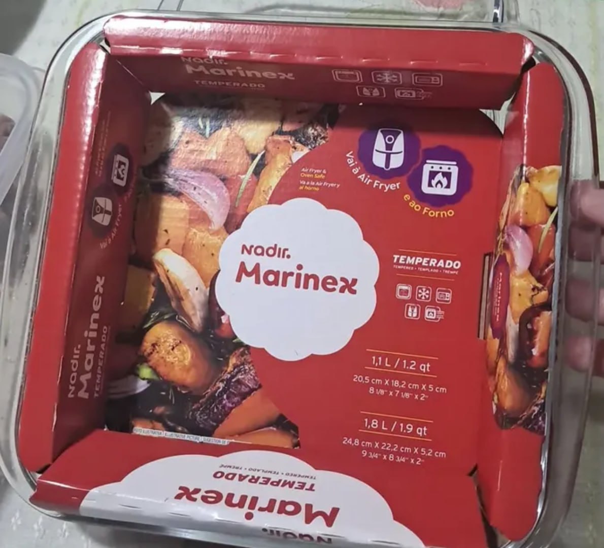 ✅ Assadeiras Quadradas Marinex 2 Peças Vidro Com Alça