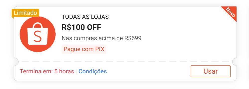 🚨 NOVO CUPOM SHOPEE 🚨