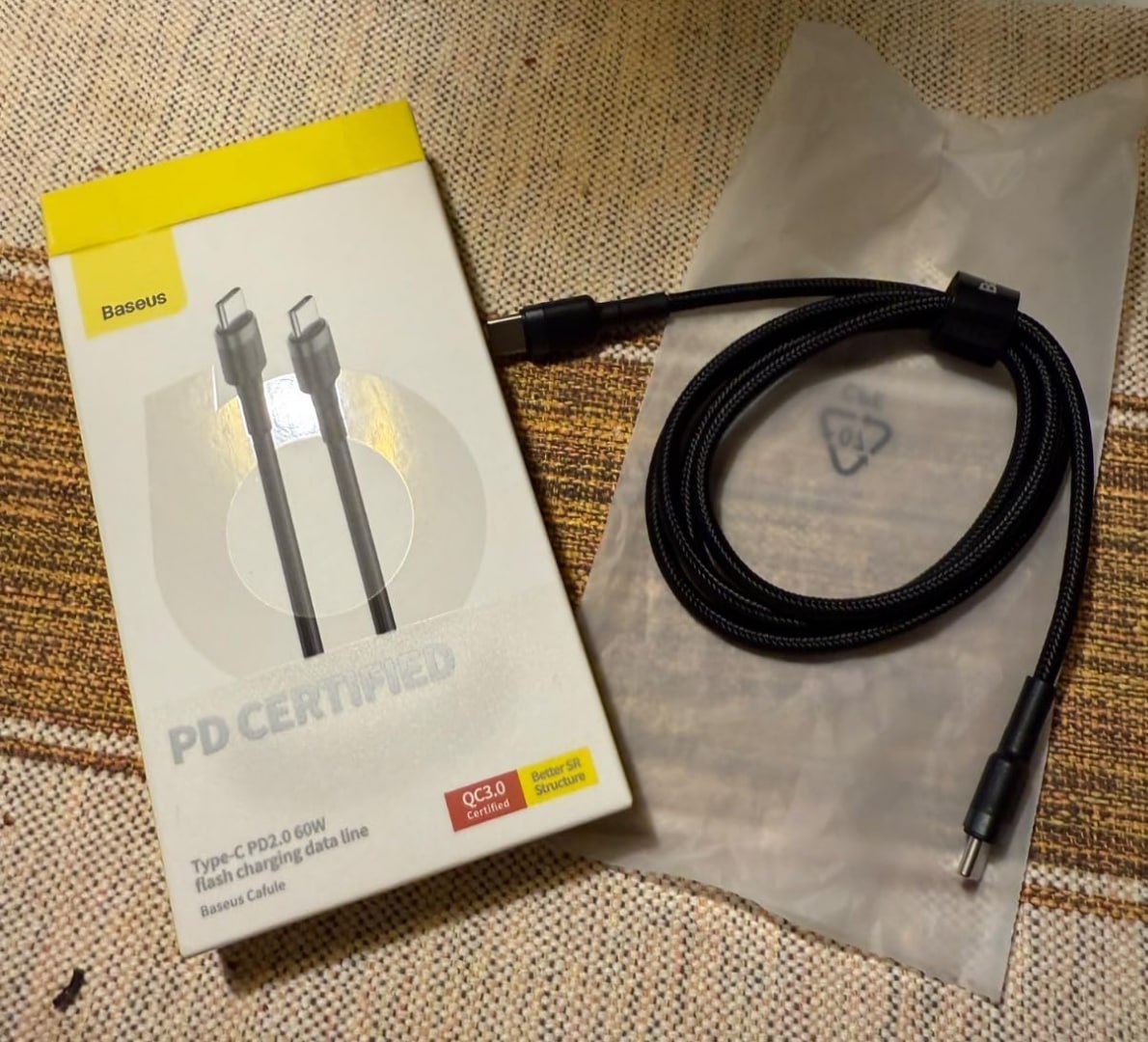 🔋 Cabo de 2 metros Baseus Turbo tipo C P/tipo C 60wats