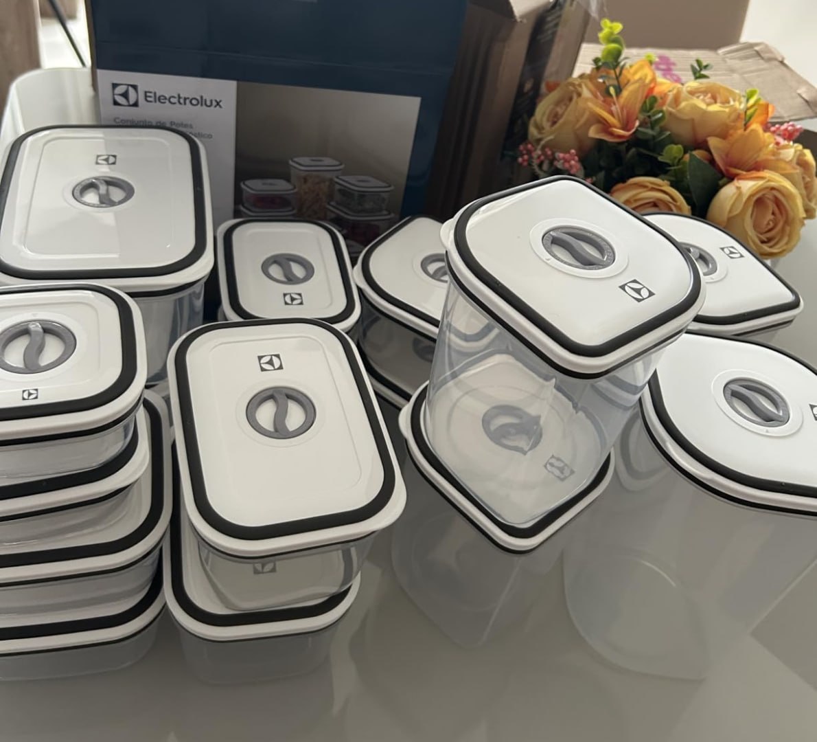 ✅ Kit 16 Potes Herméticos Plástico Multiuso Electrolux