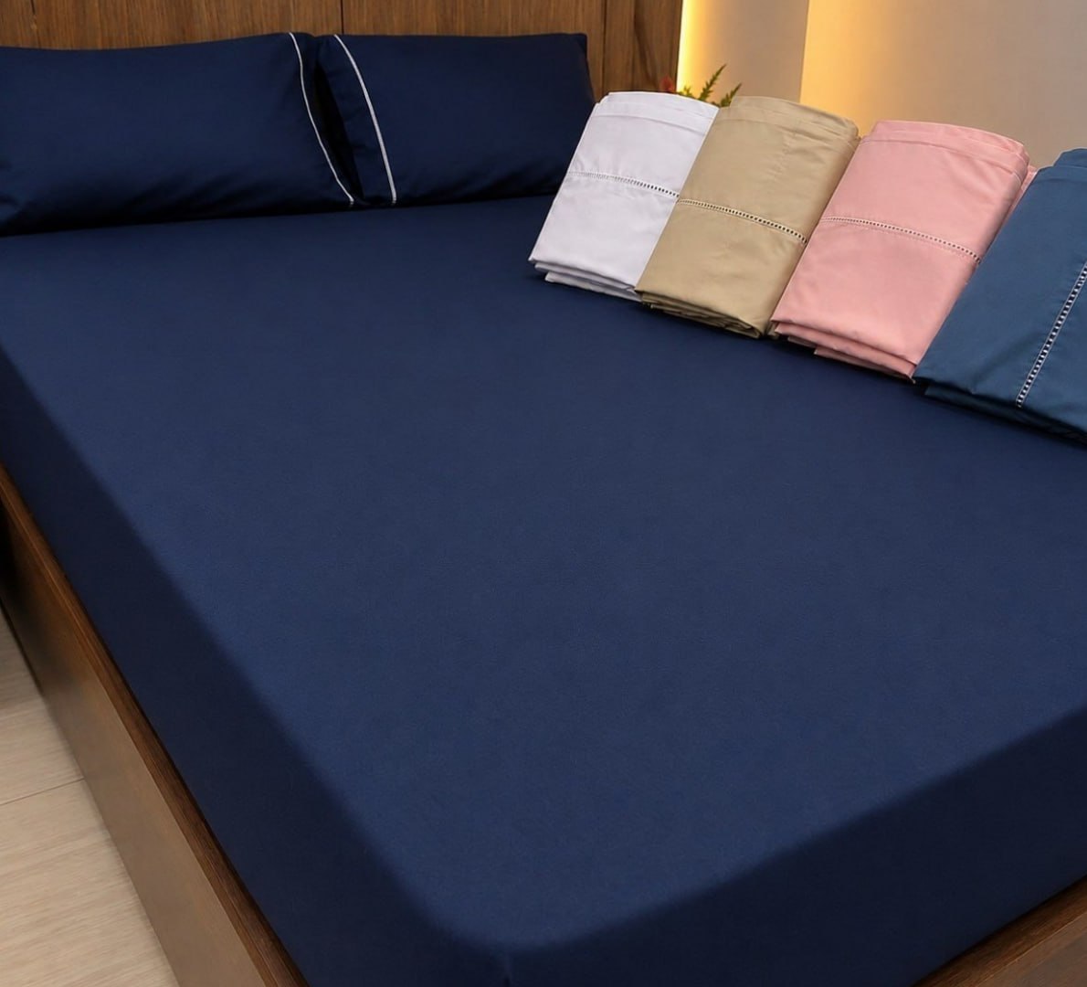 🛏 Jogo De Lençol 400 Fios Cama Queen 3 Pçs