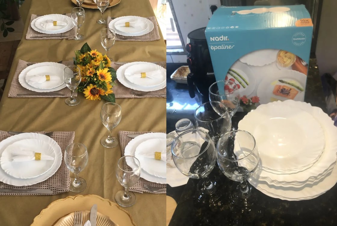 🍽 Conjunto Jantar Nadir Opaline Branco 16 Peças