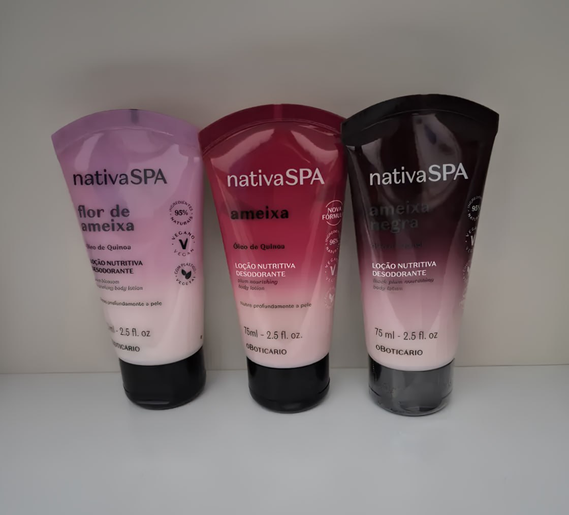 🧴 Mini Kit Presente Nativa Spa Ameixa Boticário (3 Itens 75ml)