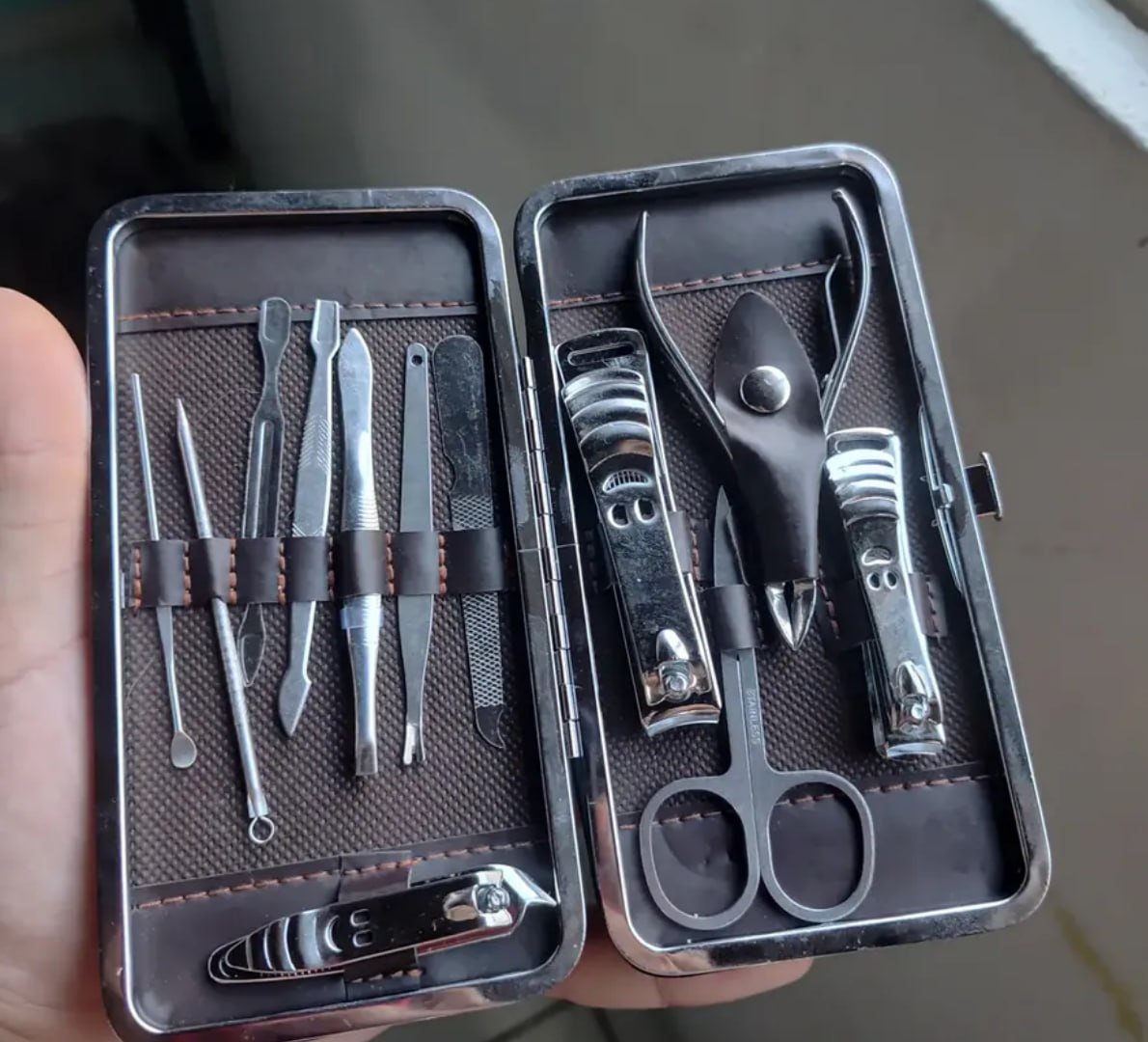 ✅ Kit Cortador De Unha Portátil + Estojo Kamufla 12 Pç