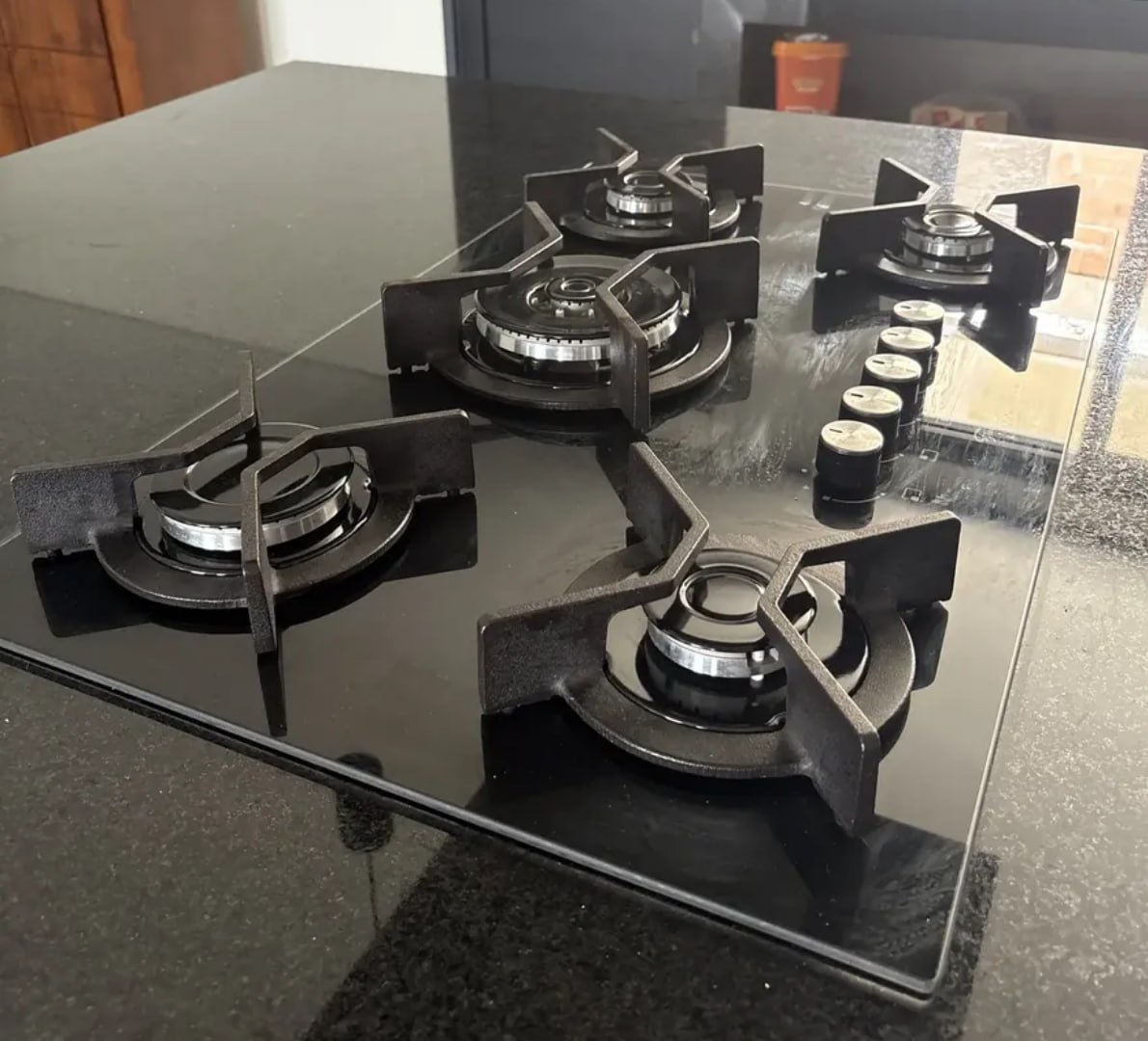♨️ Cooktop a Gás Fischer 5 Bocas Mesa Vidro Bivolt