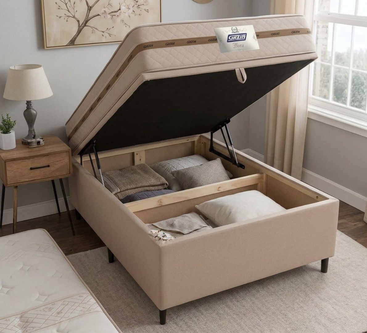 🛌 Cama Box Baú Casal Colchão Gazin