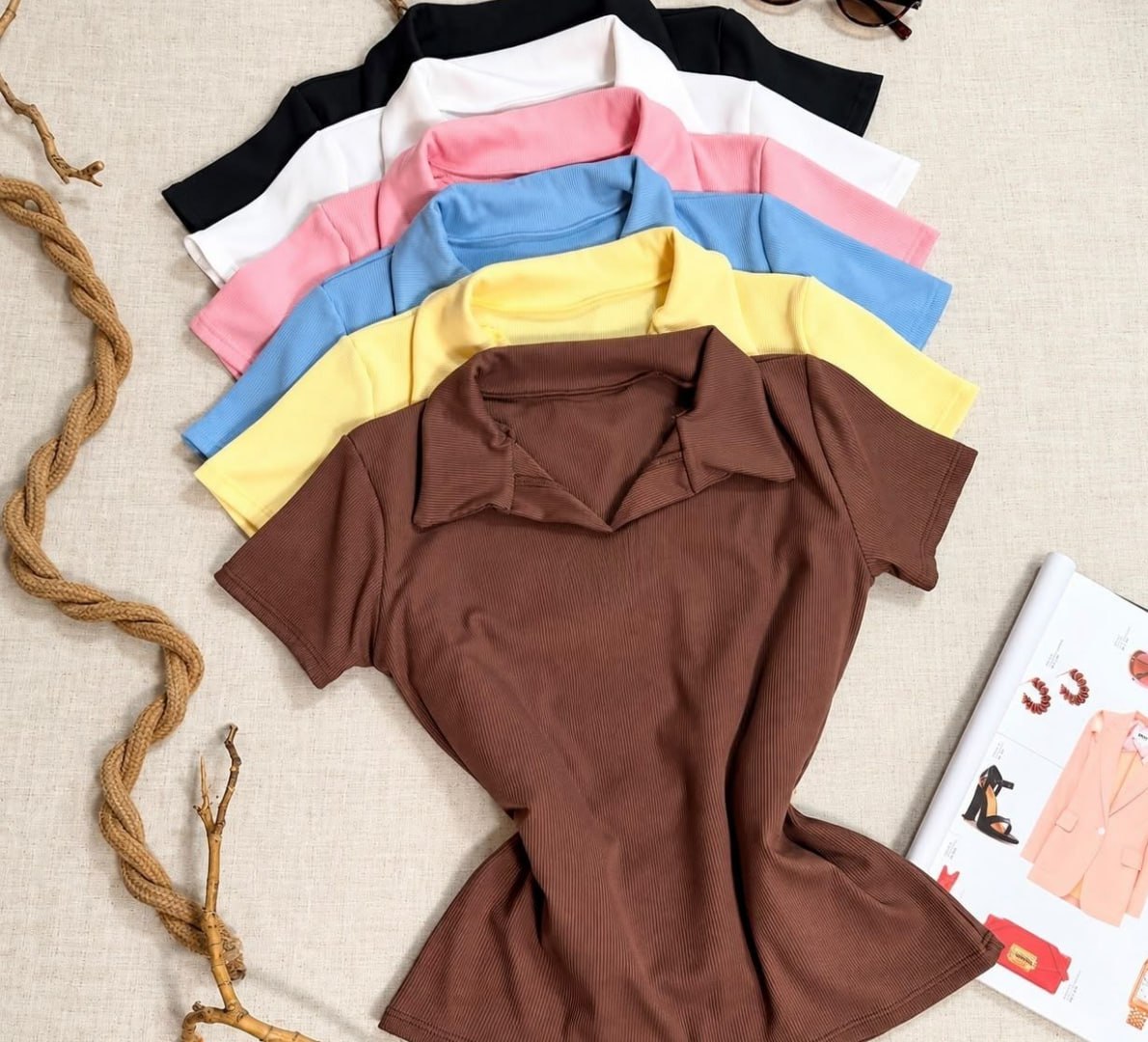 👕 Kit 4 Camisa Gola Polo Canelada Manga Curta