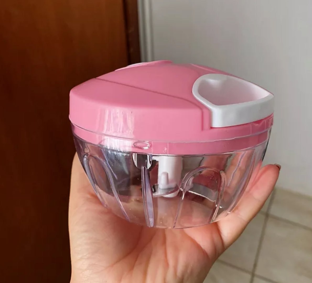✅ Processador Triturador Manual 400ml 3 Lâminas