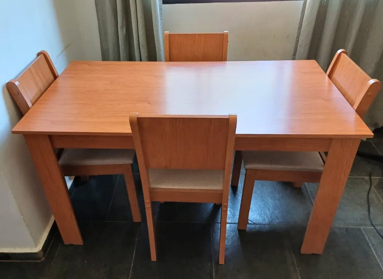 ✅ Conjunto Sala de Jantar, Mesa com 4 Cadeiras