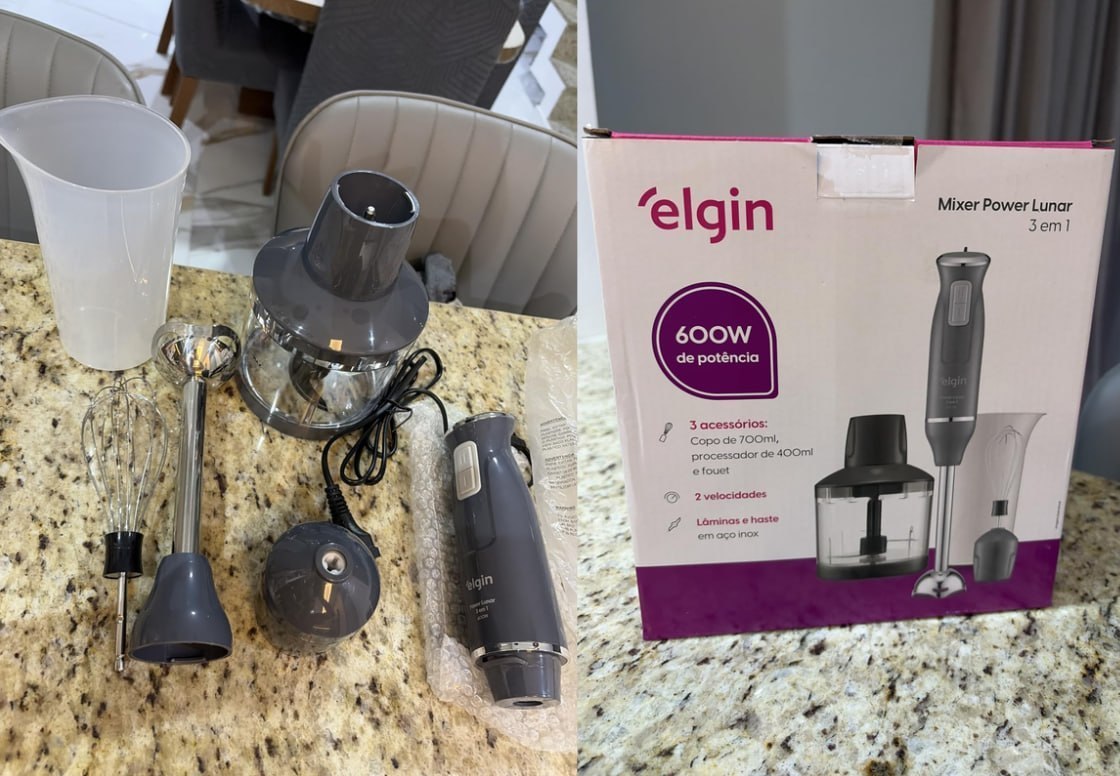 ✅ Mixer Power Inox 3 em 1 600W Elgin Lunar 110V