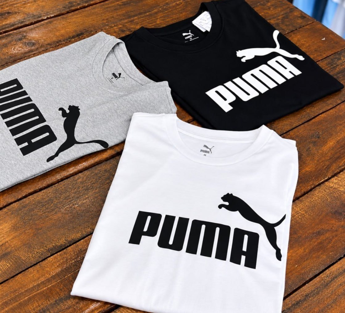 👕 Camiseta Puma Essentials No. 1 Logo - Branco ou Preto