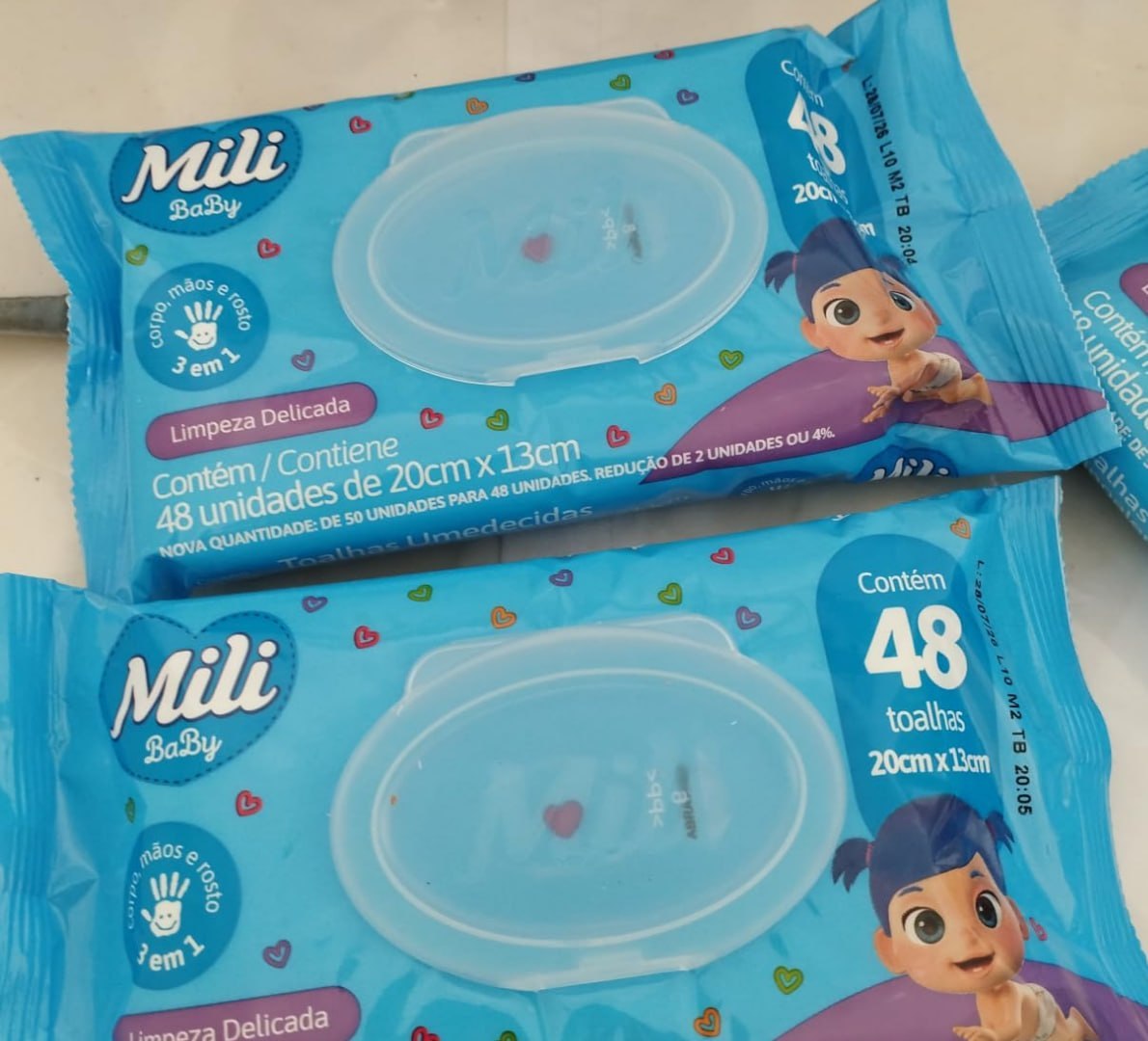✅ Mili Toalhas Umedecidas Baby Com Aloe Vera e Calêndula, 50 Unidades