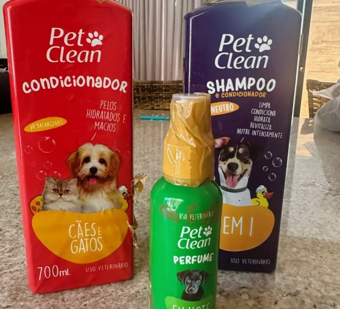 🫧 Kit Banho (Shampoo 5 em 1, Condicionador e Perfume) - Pet Clean
