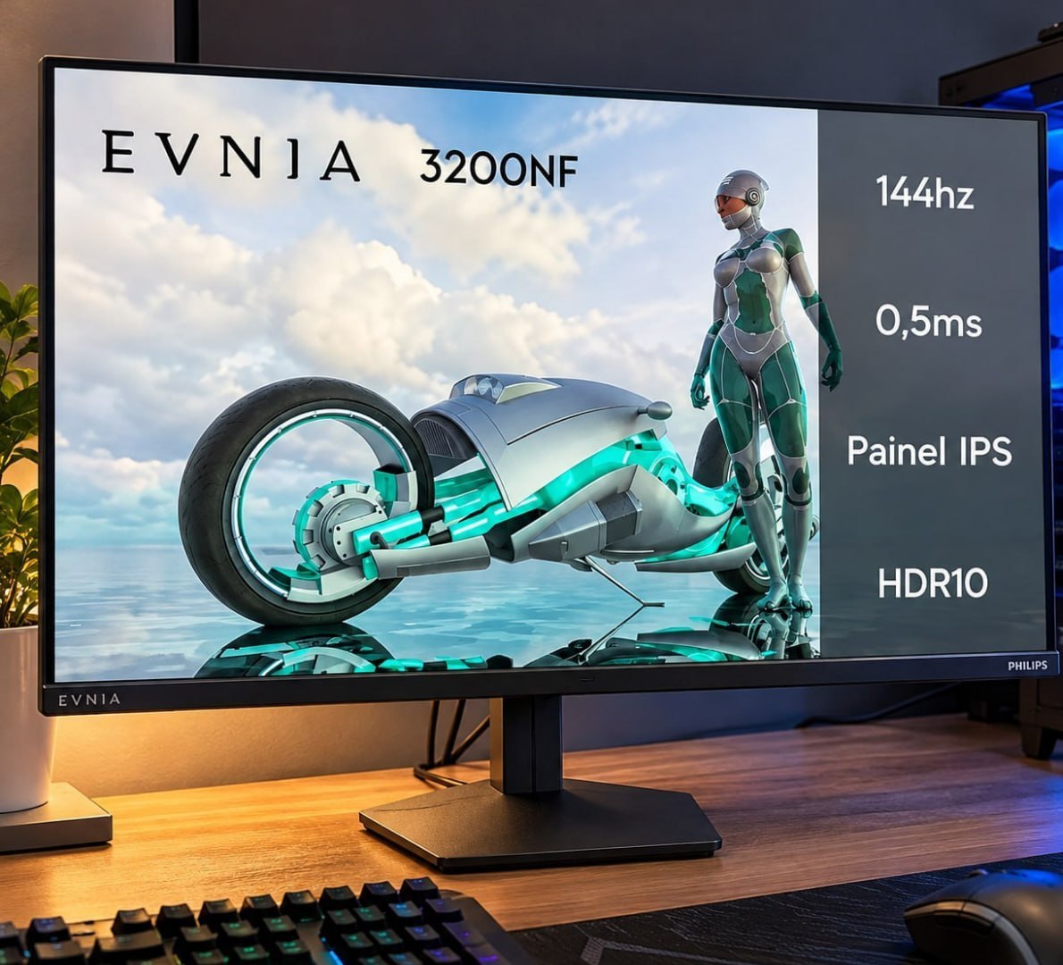 🖥 Monitor Gamer Phillips Evnia 23,8 Led Fhd 144hz