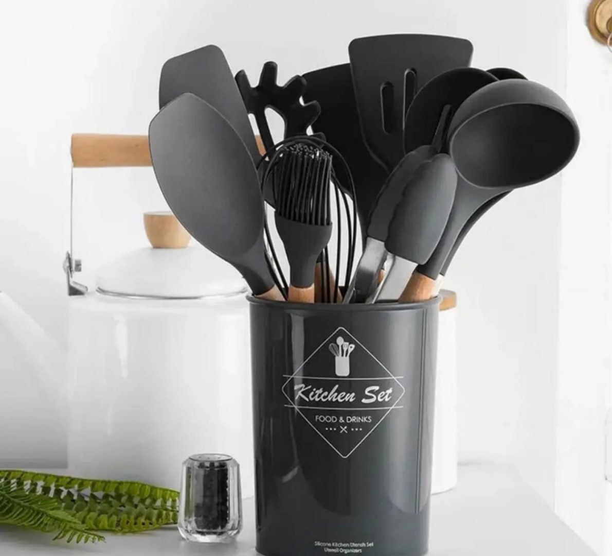 ✅ Jogo Com 12 Utensílios De Cozinha Silicone