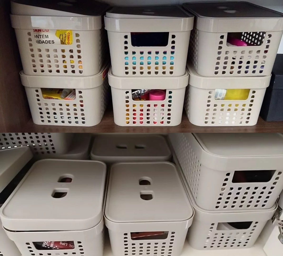 🤩 Kit 6 Caixas Organizadoras Com Tampa 2 Litros