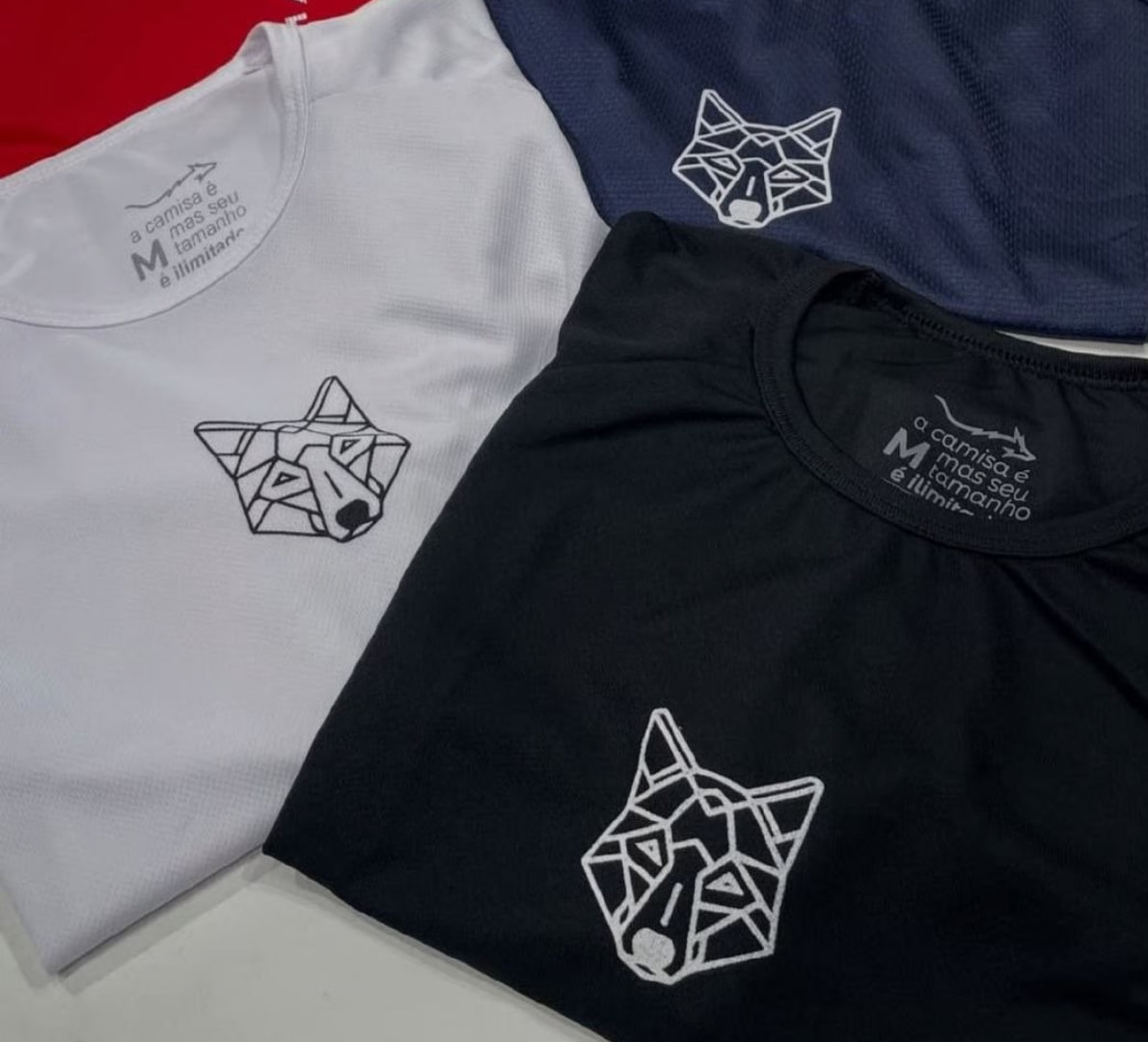 🐺 Kit 3 Camisetas Dry Alpha Lobo Geométrico