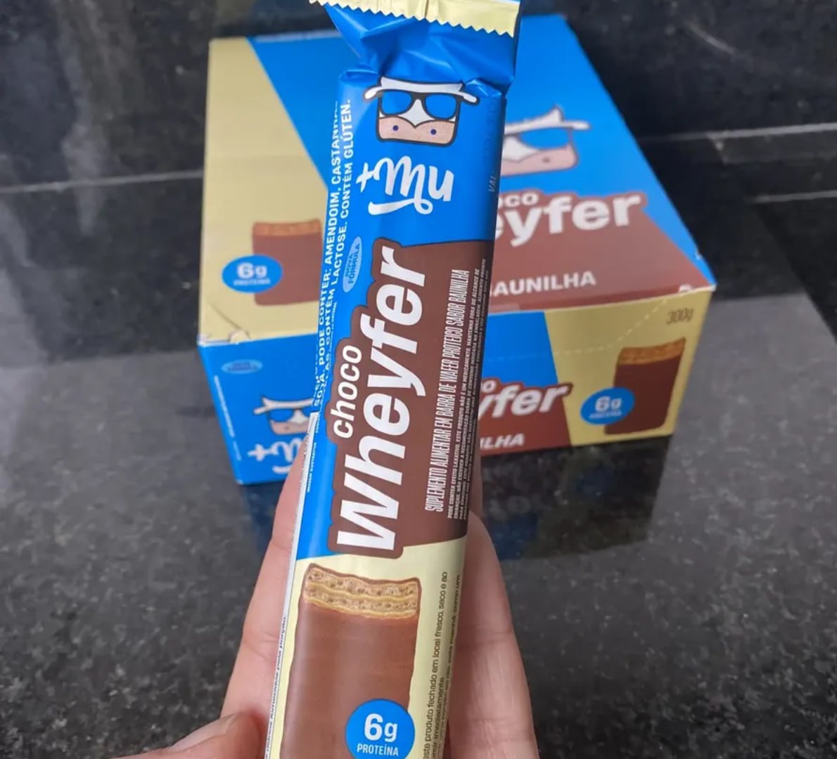 💪 Barra De Proteína Chocolate Branco 12 Un. +Mu Chocowheyfer