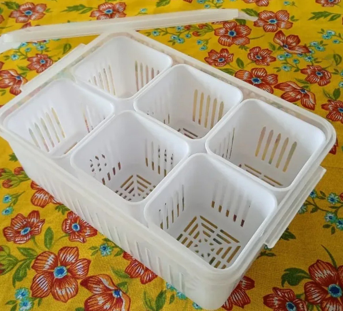 ✅ Pote Hermético 6 Divisórias Organizador Geladeira Kilate Store
