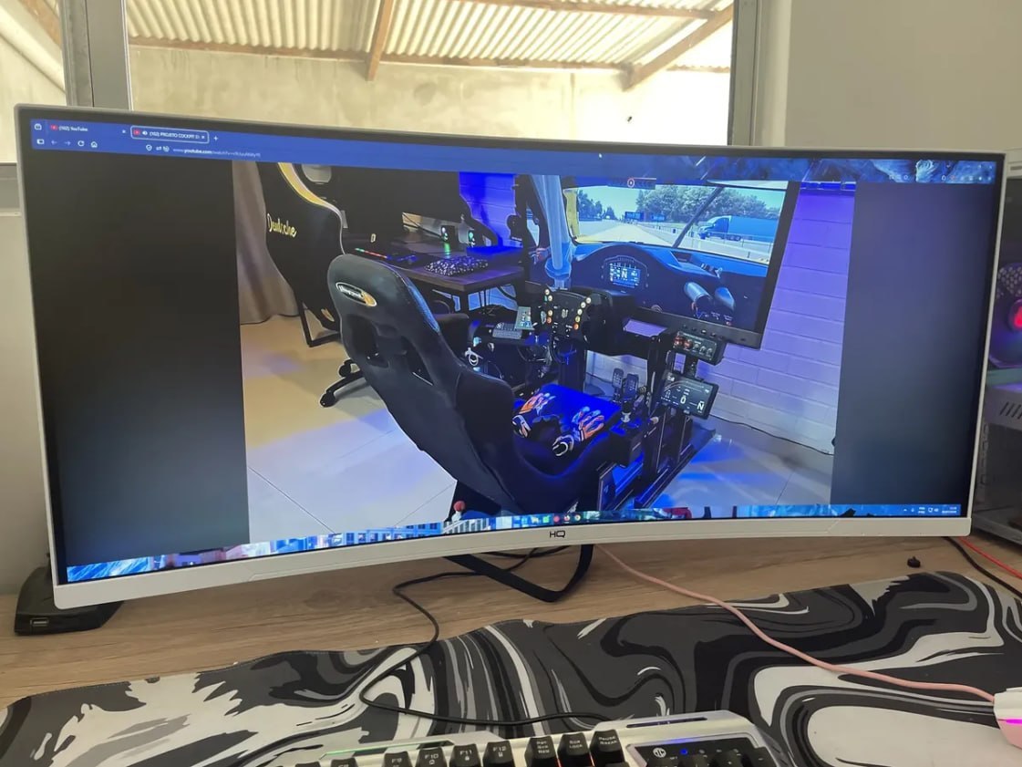 🖥 Monitor HQ Gamer 34" Curvo Branco 180hz