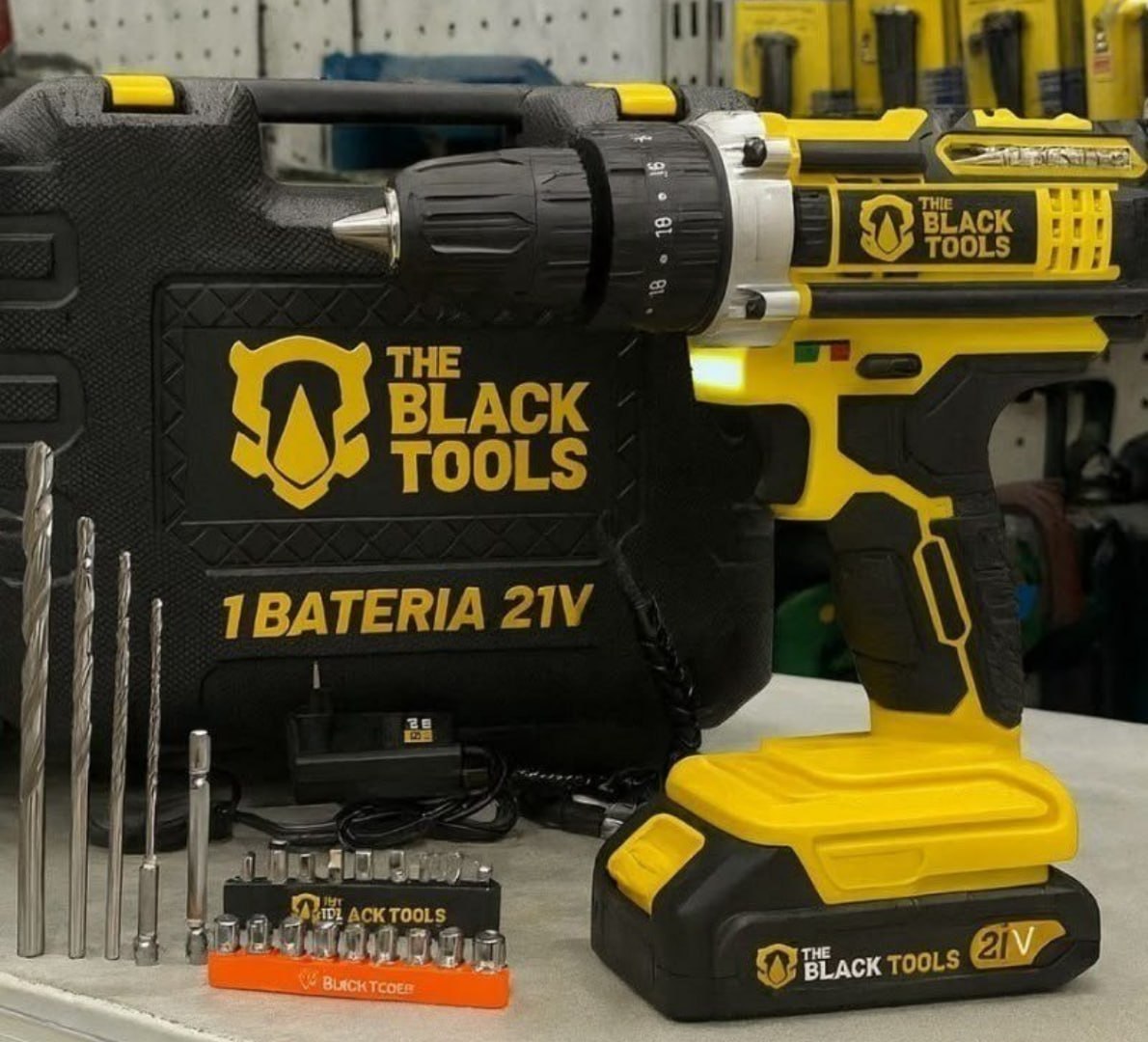 ✅ Parafusadeira Furadeira 12v Profissional + Bateria + Maleta The Black Tools