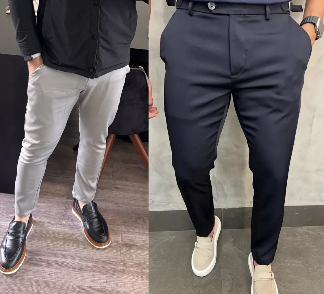 👖 Calça Alfaiataria Italiana Moderna Social (3 Cores)