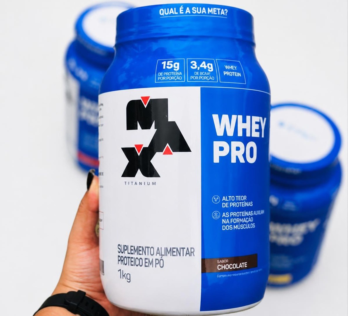 💪 Proteína Max Titanium Whey Pro Concetrado Sabor Chocolate 1Kg