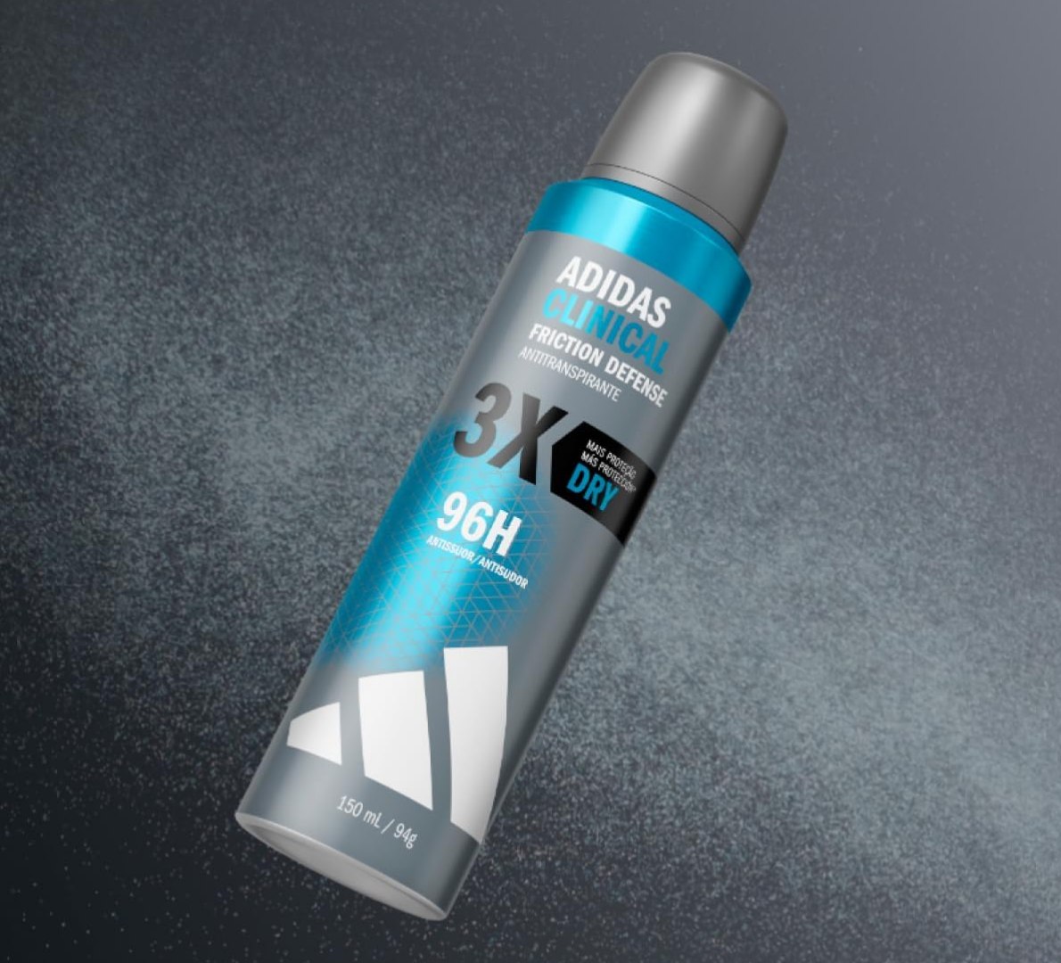 ✅ Desodorante Aerossol Adidas Clinical Friction Defense Dry Masculino 150ml