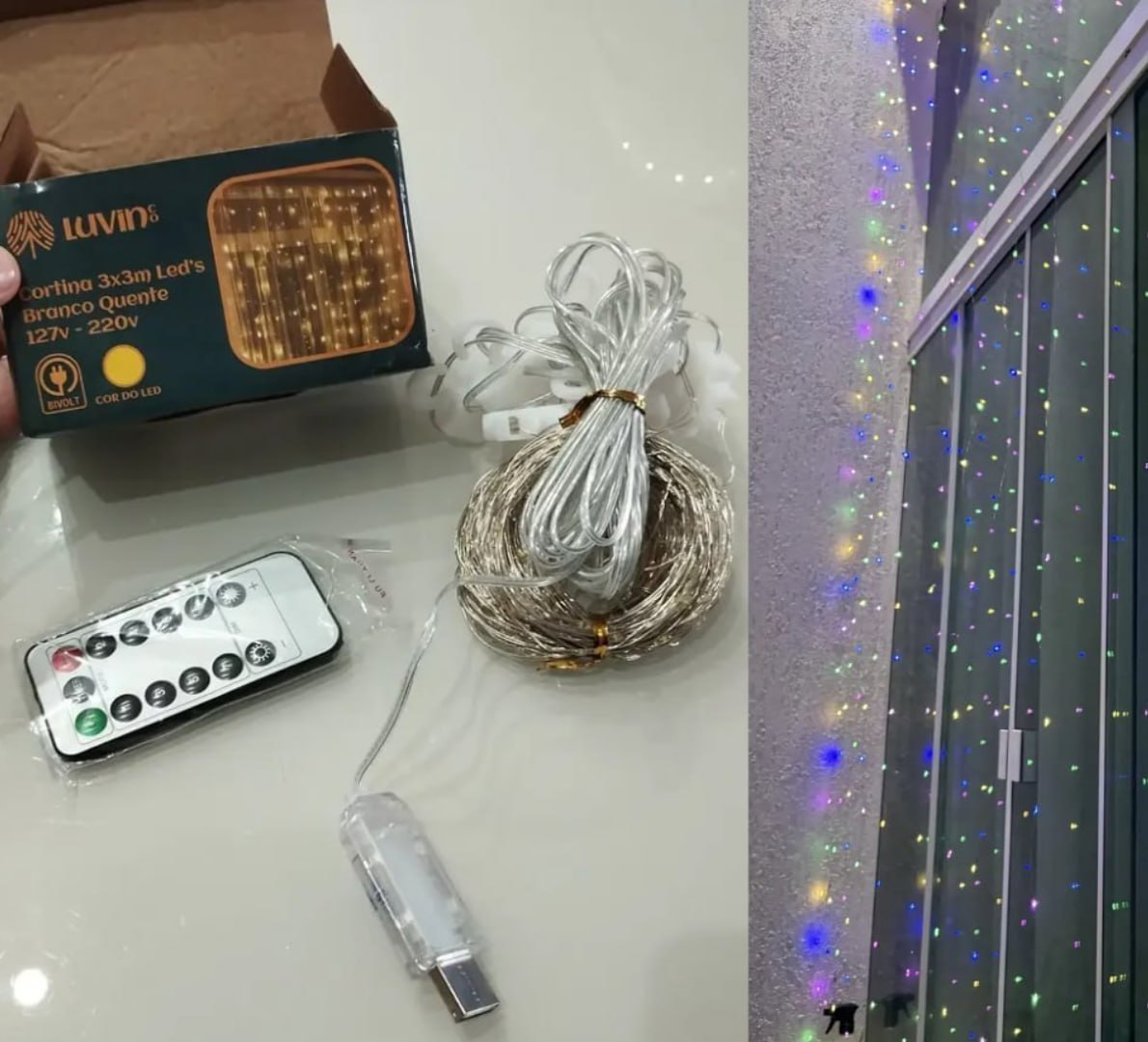 š” Pisca Cortina 300 Leds 3x3m 8 Modos Iluminação
