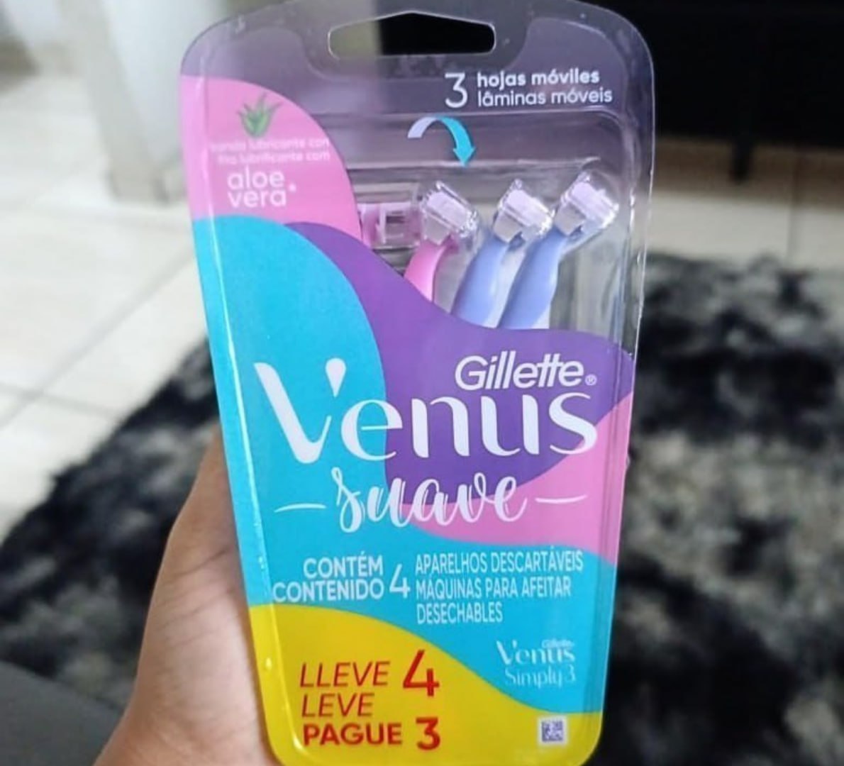 🪒 Aparelho de Depilação Gillette Venus Suave Sensitive - 4 Unidades