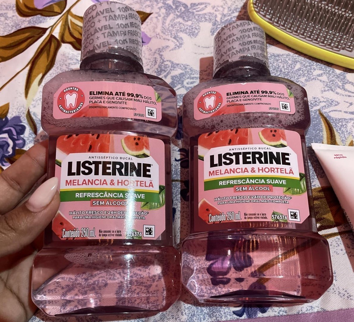🍉 Enxaguante Bucal Listerine Sem Álcool Melancia e Hortelã 250ml