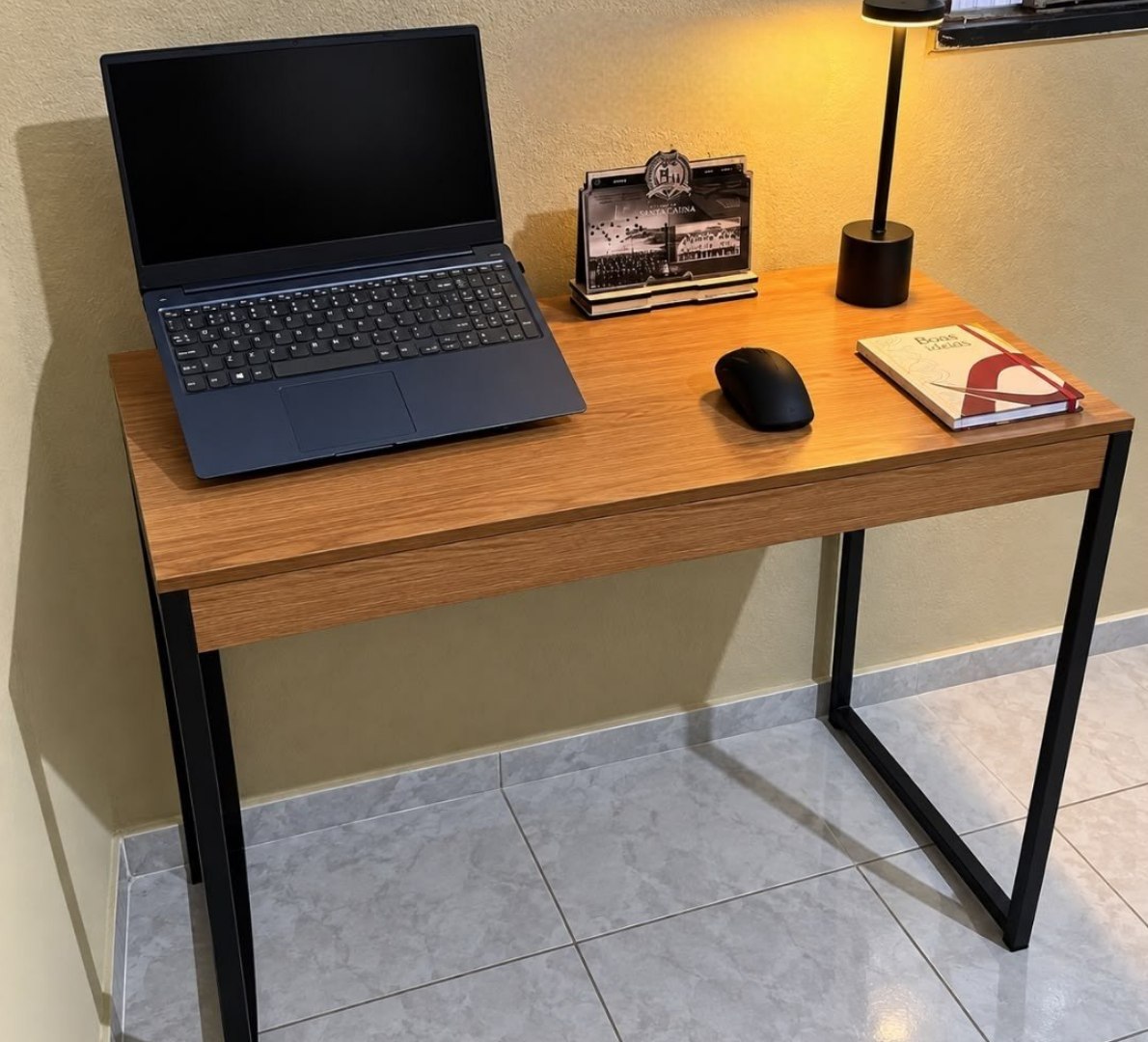 ✅ Escrivaninha Industrial 90cm Mdf