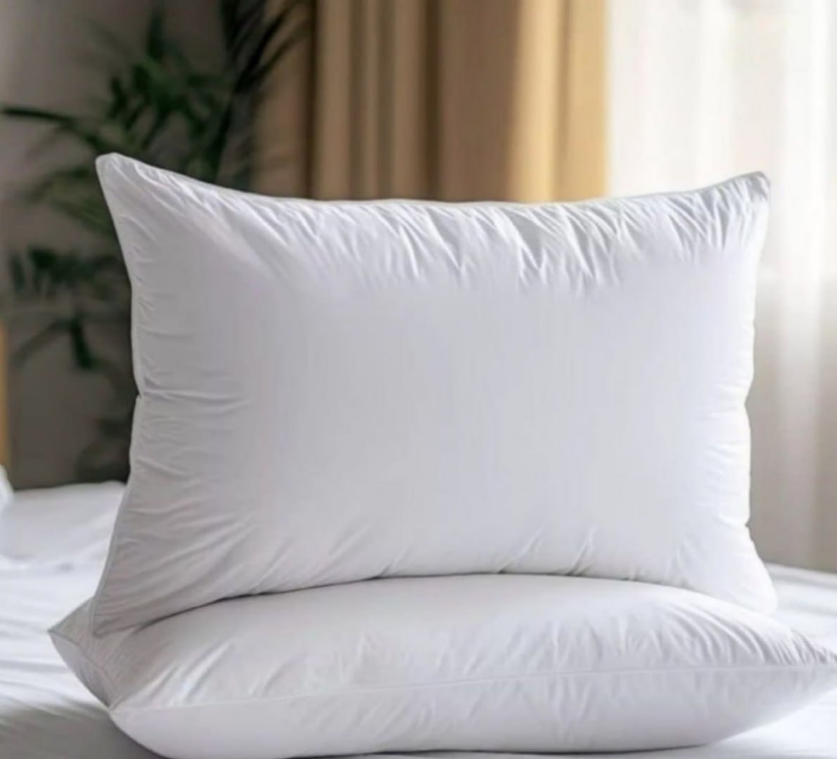 🛌 Kit 02 Travesseiro Antialérgico Pluma De Ganso 70cm X 50cm