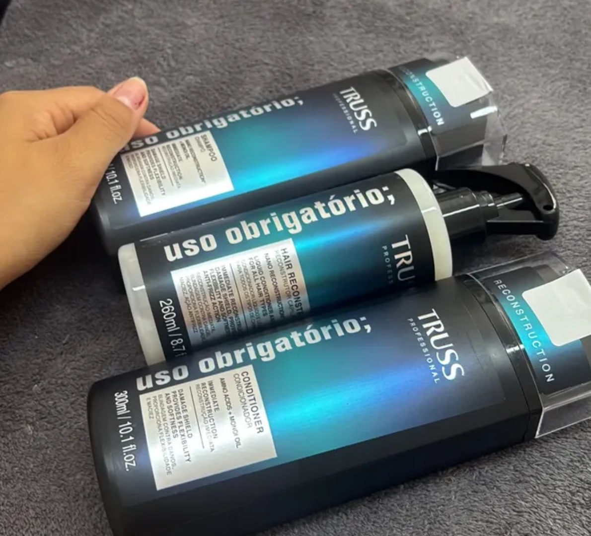 ✅ Kit Truss Uso Obrigatório com Shampoo, Condicionador e Spray Reconstrutor