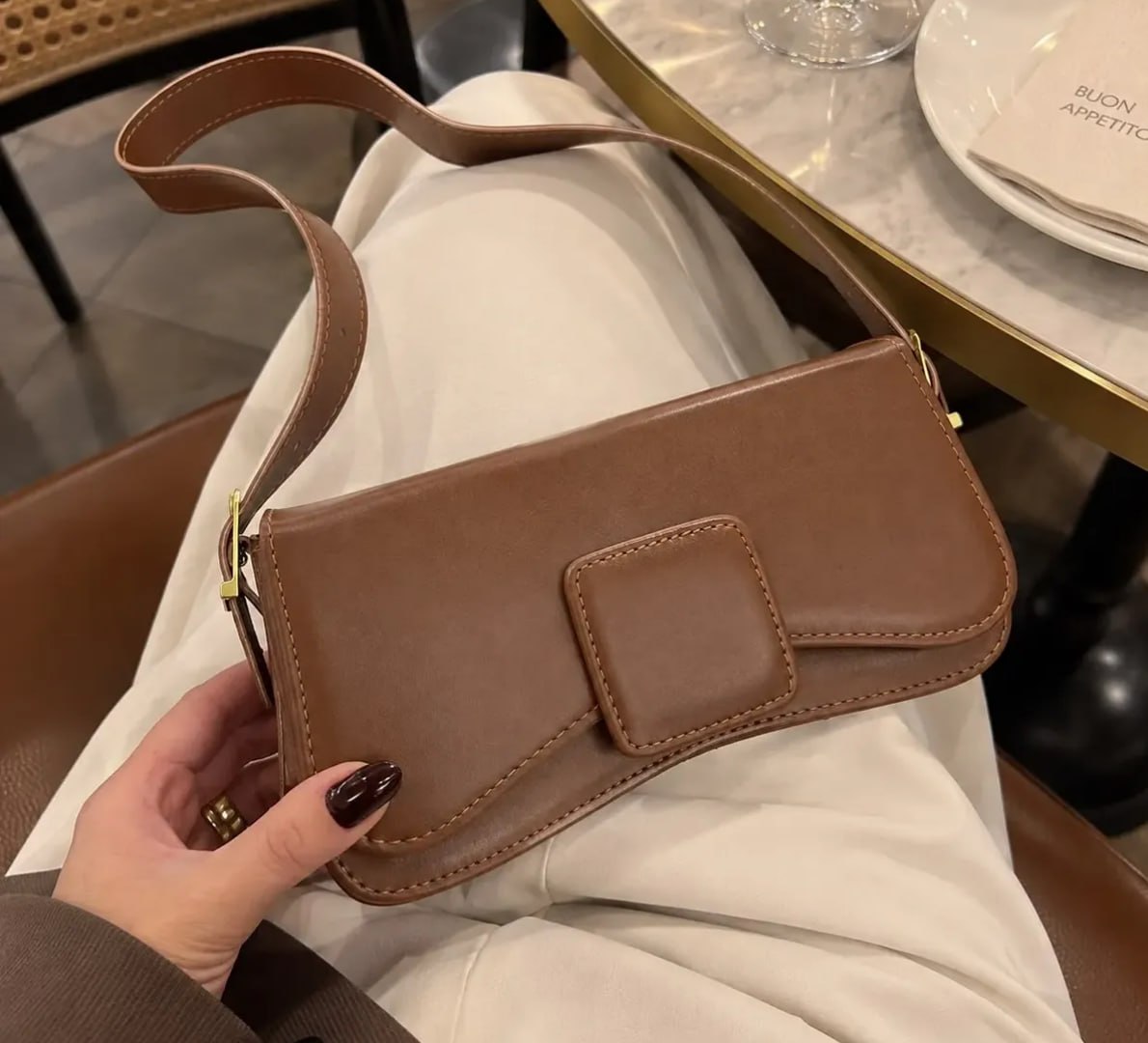 👜 Bolsa Baguete De Ombro Compacta Casual